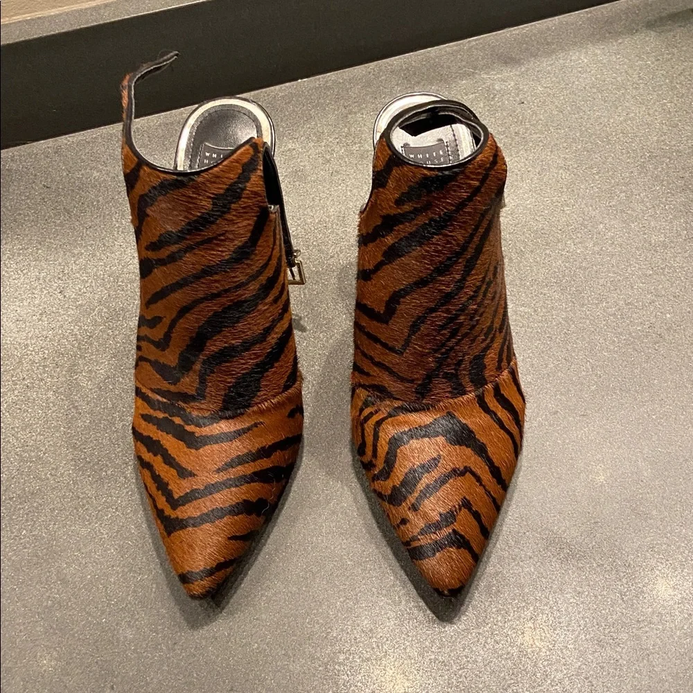 Leather Sling backs, ‘Dana’, White House Black Market animal print 9M - Picture 3 of 9